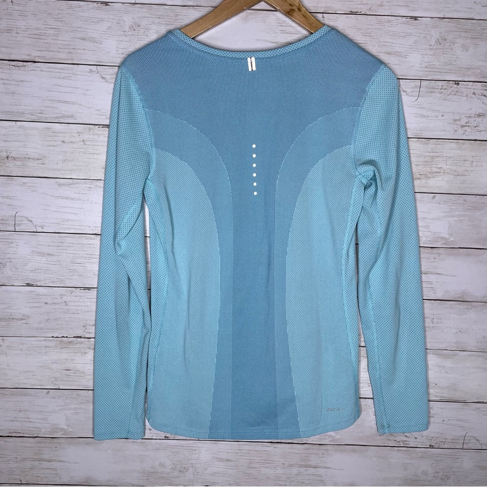 Nike Dri Fit Contour Long Sleeve Running Shirt Women’s Blue Small - Picture 2 of 5